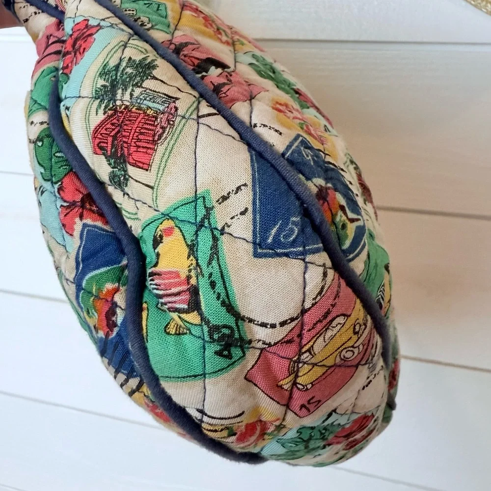 Vera Bradley Quilted “Cuban Stamps” Crossbody Hipster Crossbody Bag Purse - Picture 12 of 16